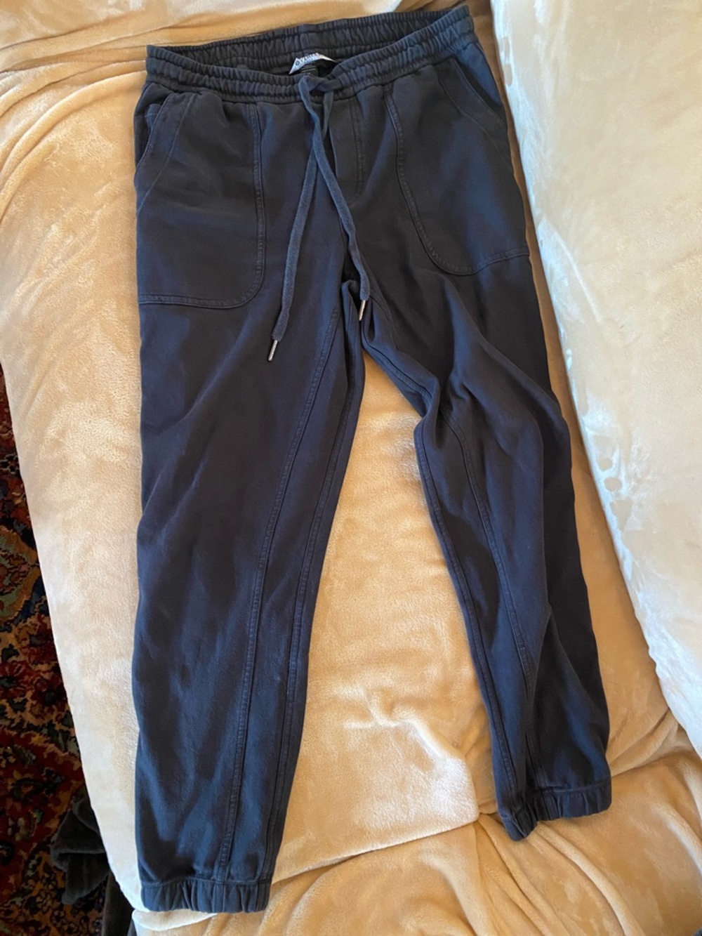 Casual Drawstring Jogger Pants - Navy